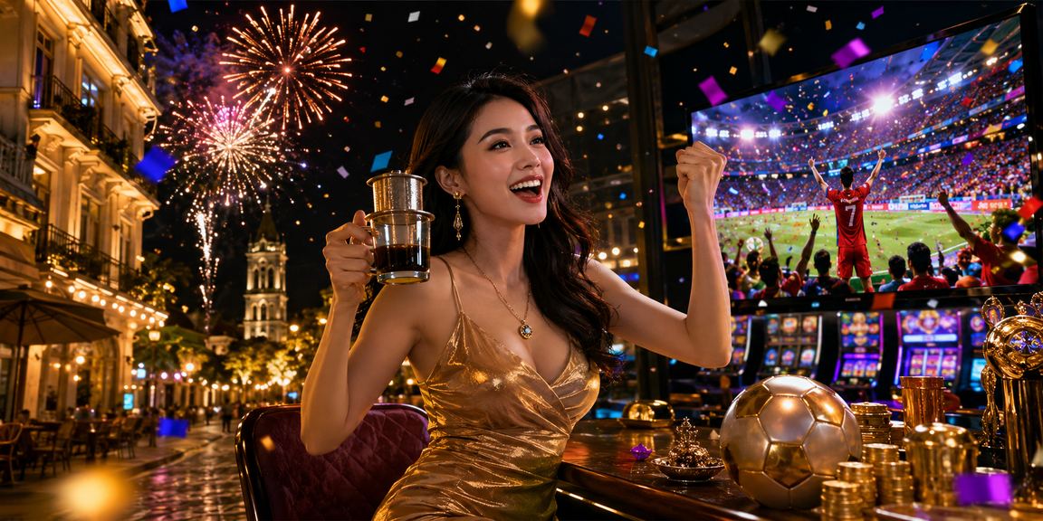 Người chơi Slot tại Hà Nội thư giãn với cà phê trong lúc tham gia Jackpot trực tuyến